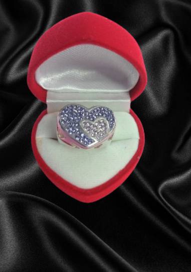 Purple swaroski crystal ring